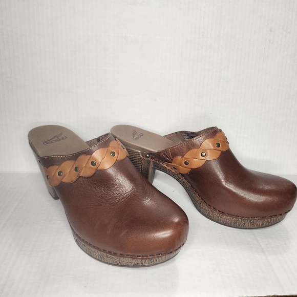 Dansko Rach Leather Two-Tone Braid Accent Clog 41 - Picture 4 of 11